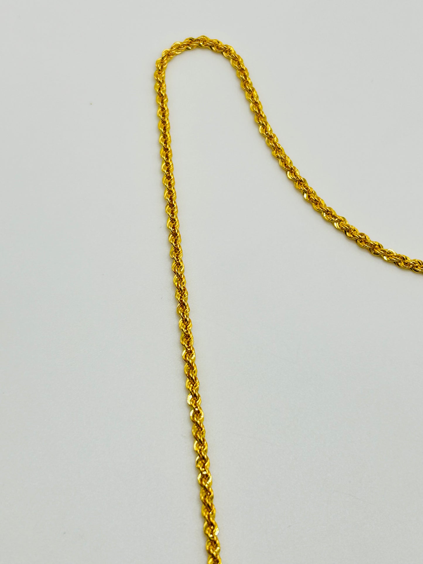 22ct Gold Rope Chain (Hollow) – 3.5g, 18 Inches, Hallmarked