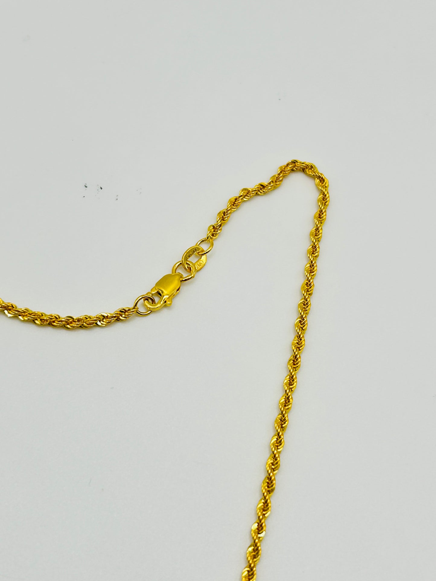 22ct Gold Rope Chain (Hollow) – 3.5g, 18 Inches, Hallmarked