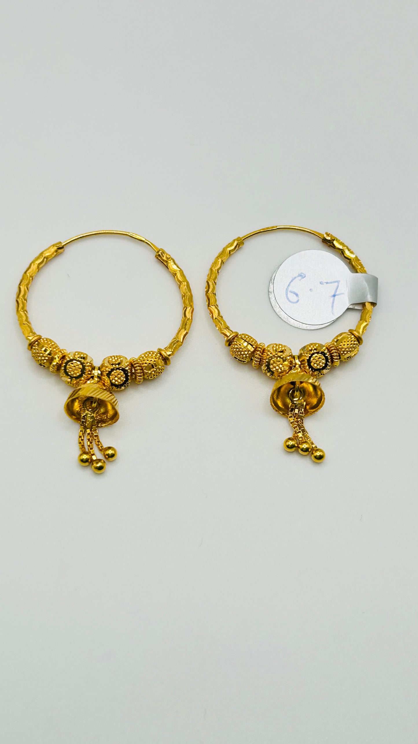 22ct Gold Earrings – 6.7g, Hallmarked