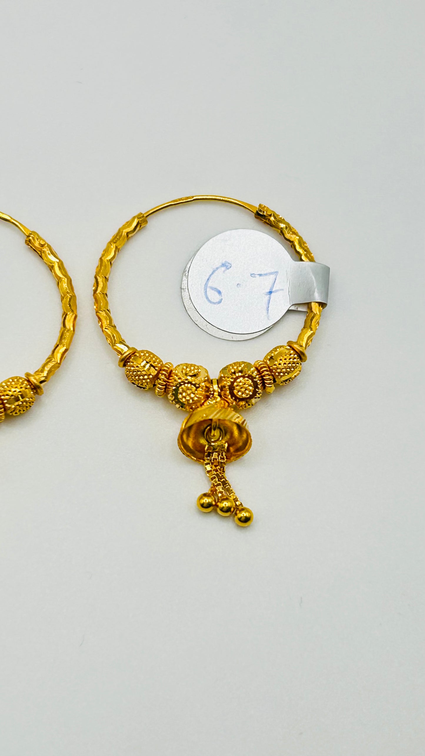 22ct Gold Earrings – 6.7g, Hallmarked