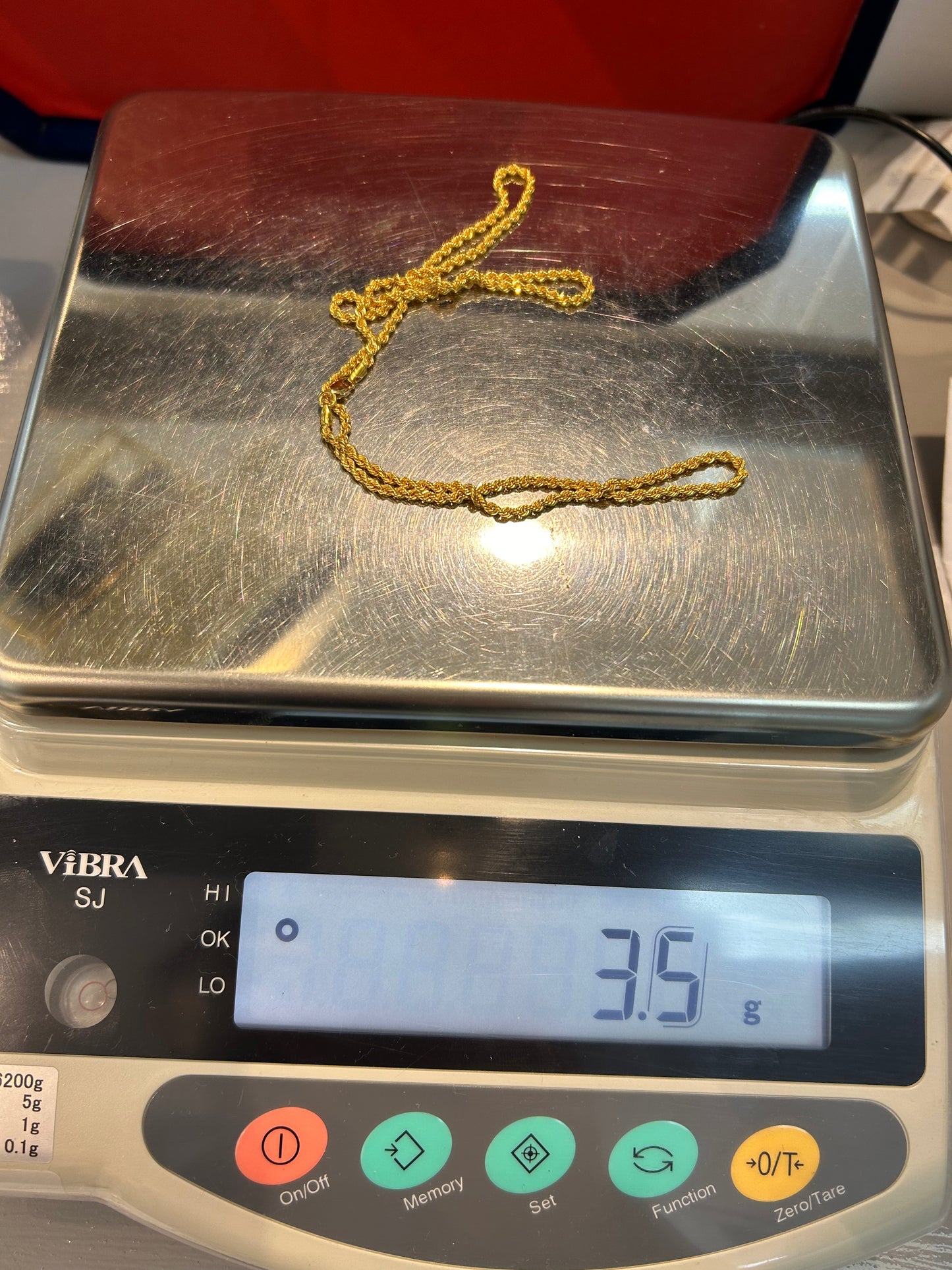 22ct Hollow Rope Chain – 20 Inch (3.5g, Hallmarked)