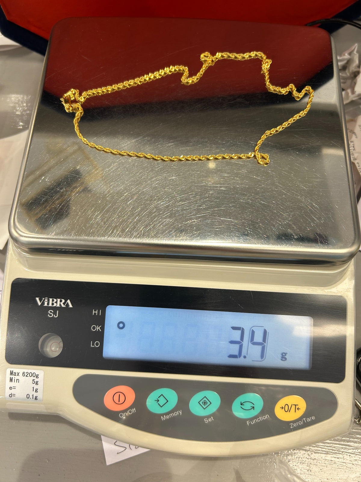 22ct gold chain weight scale 3.4g