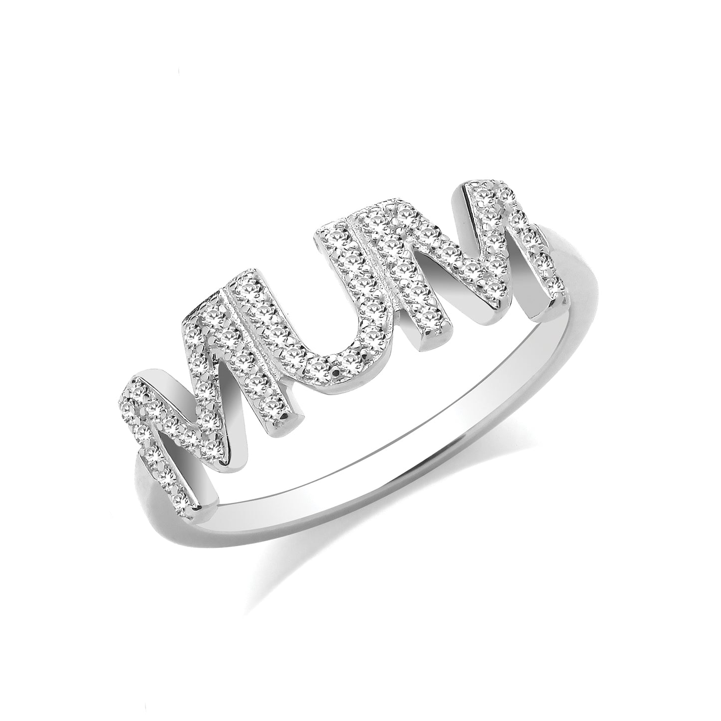 SILVER CZ Stones MUM RING