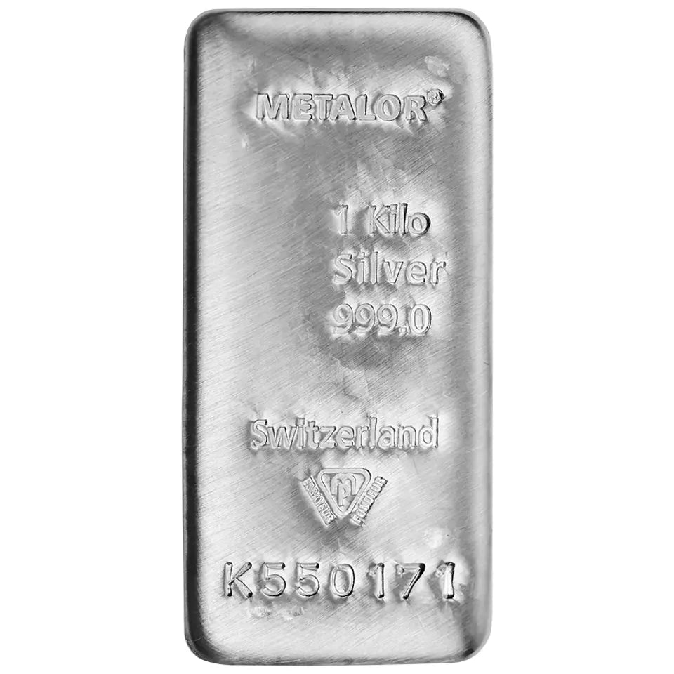 Metalor 1KG Silver Investment Bar (999)