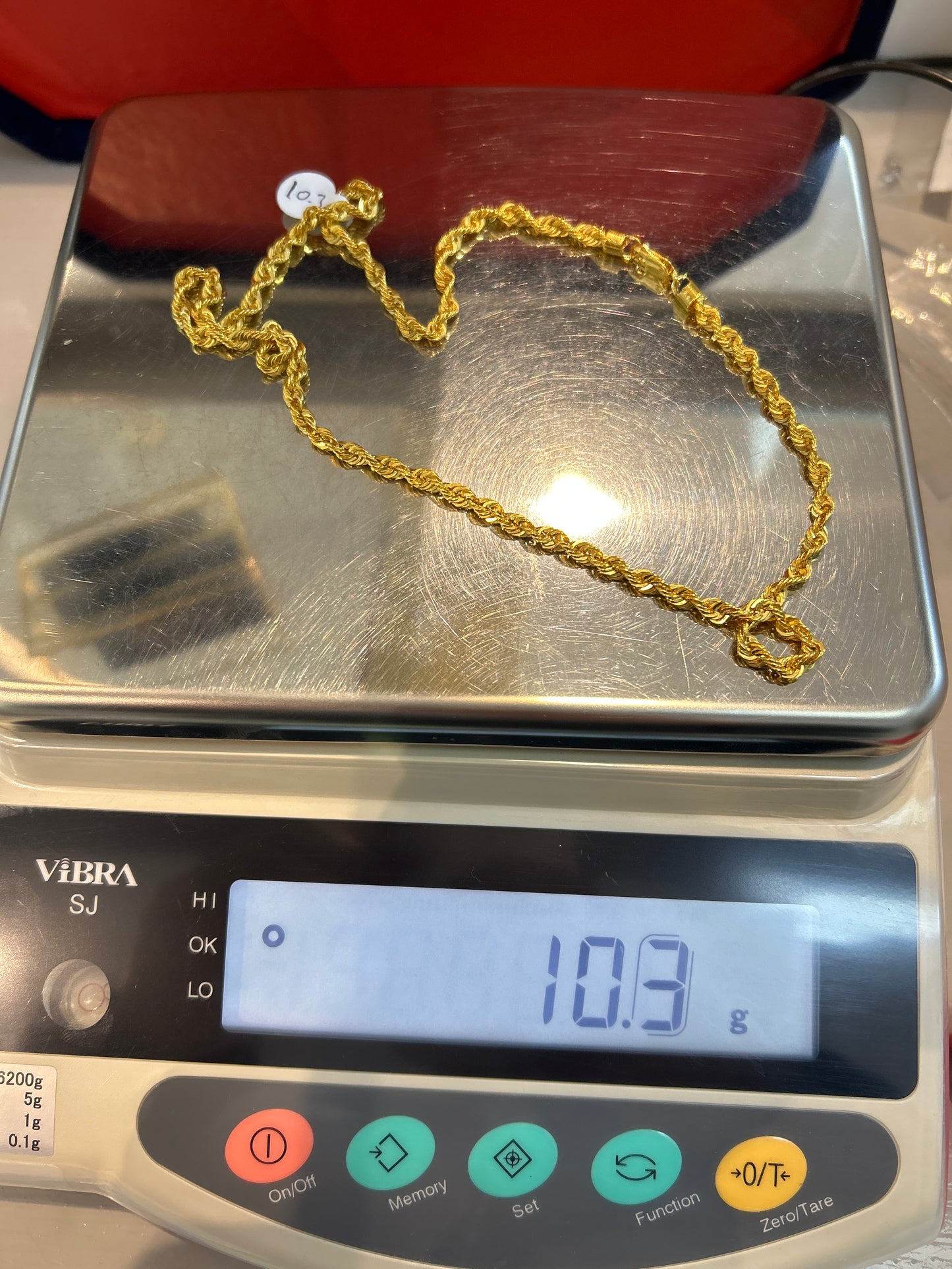 22ct gold hollow rope chain 10.3 gram 20 inch hallmarked