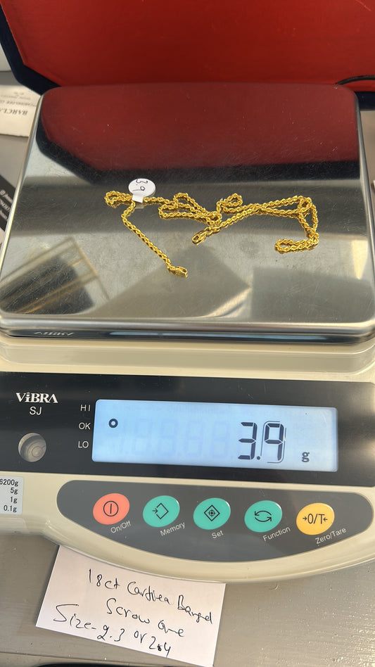 22ct gold hollow rope chain 3.9 gram