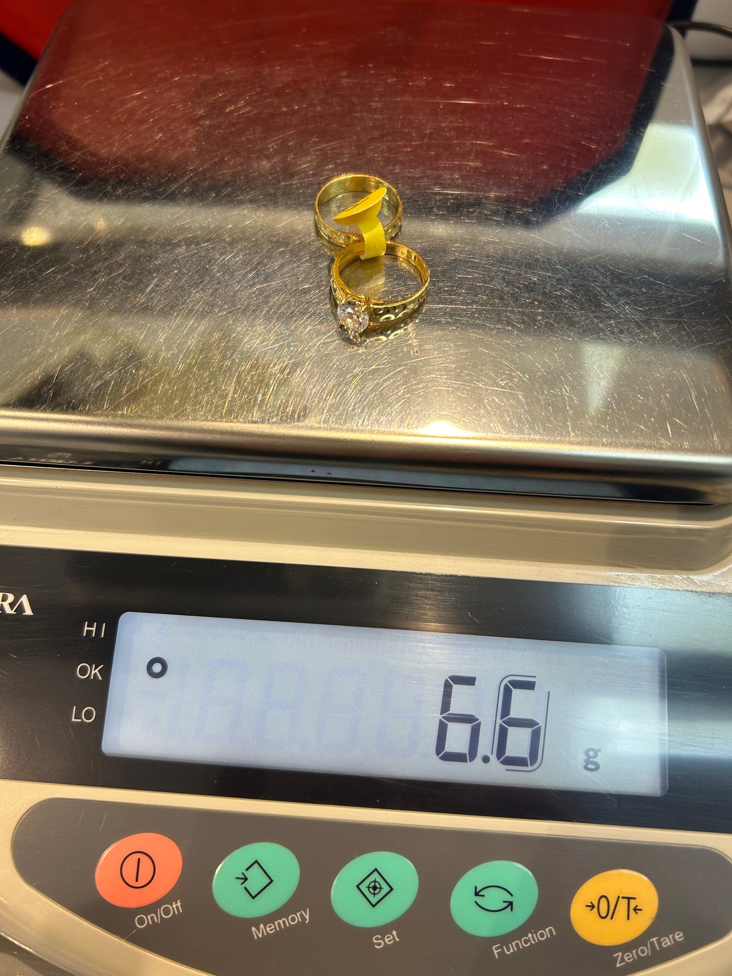 22ct Gold Ladies Double Set Ring – Size P (6.6g, Hallmarked)