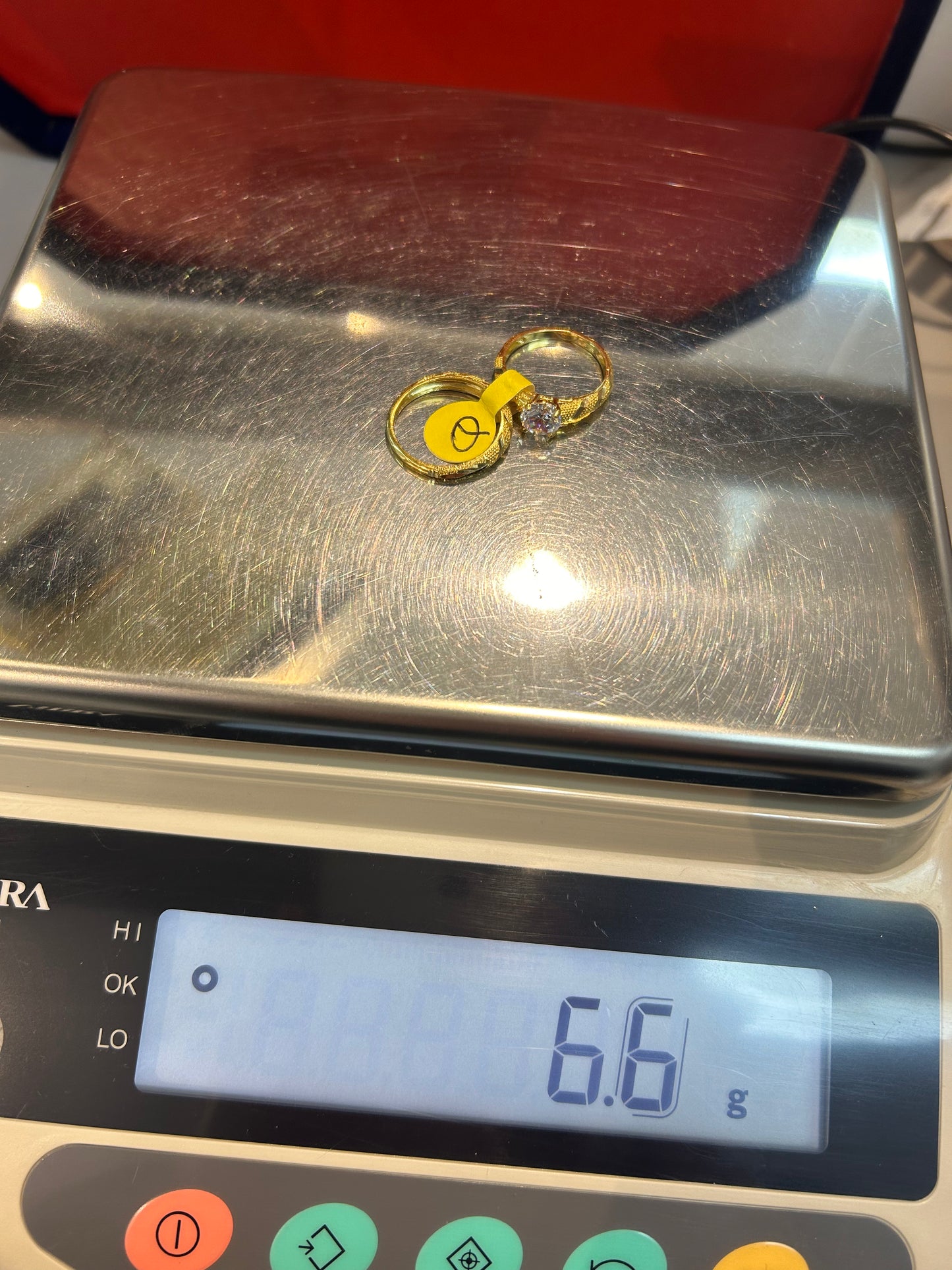 22ct Gold Ladies Double Set Ring – Size Q (6.6g, Hallmarked)