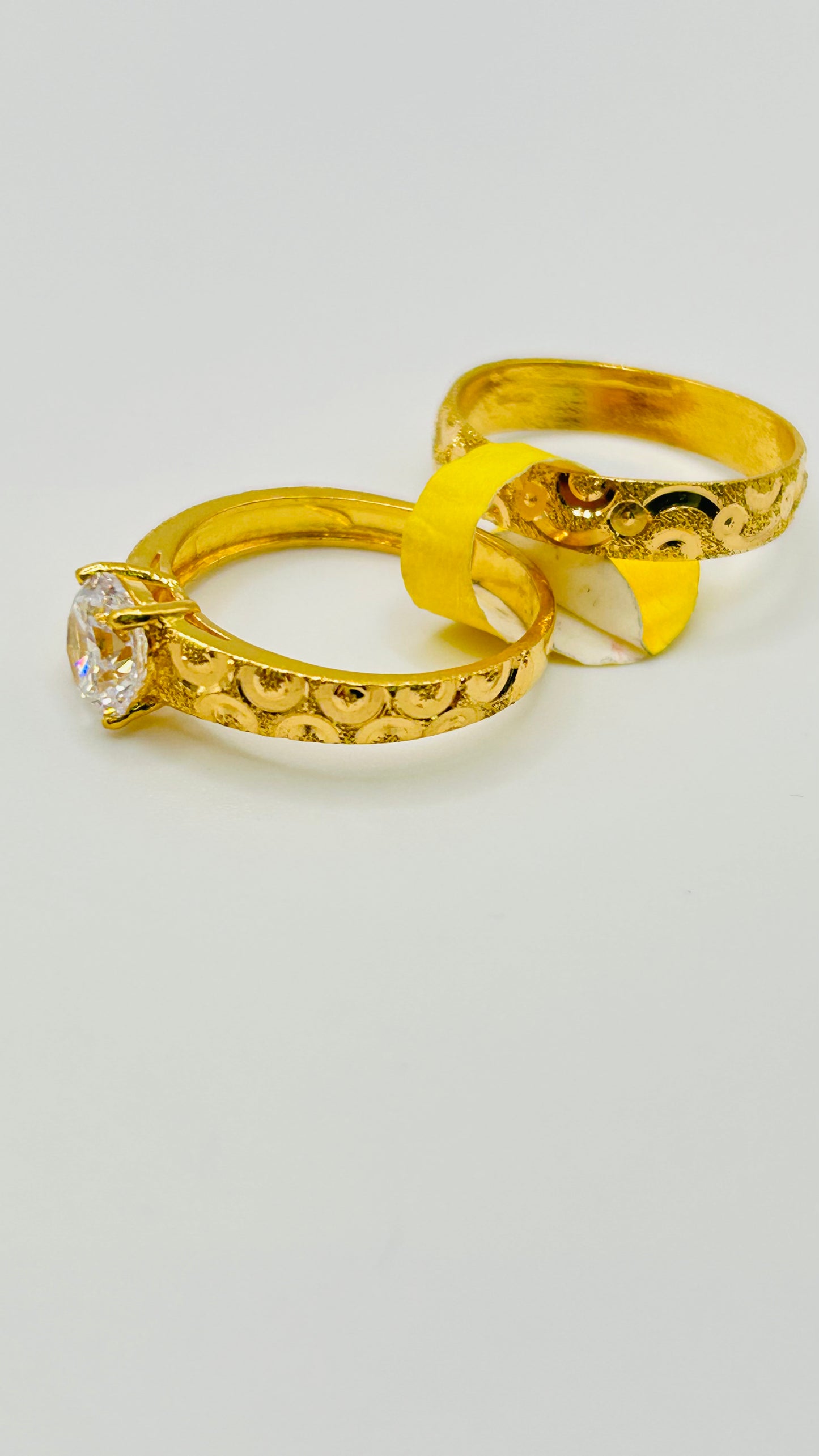 22ct Gold Ladies Double Set Ring – Size P (6.6g, Hallmarked)