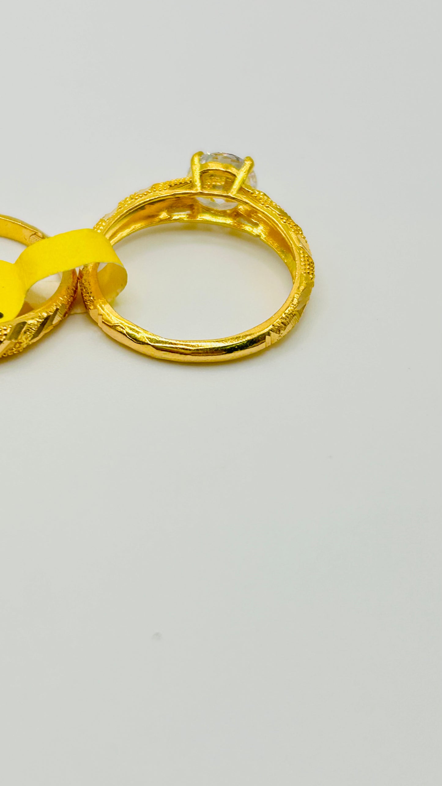 22ct Gold Ladies Double Set Ring – Size Q (6.6g, Hallmarked)