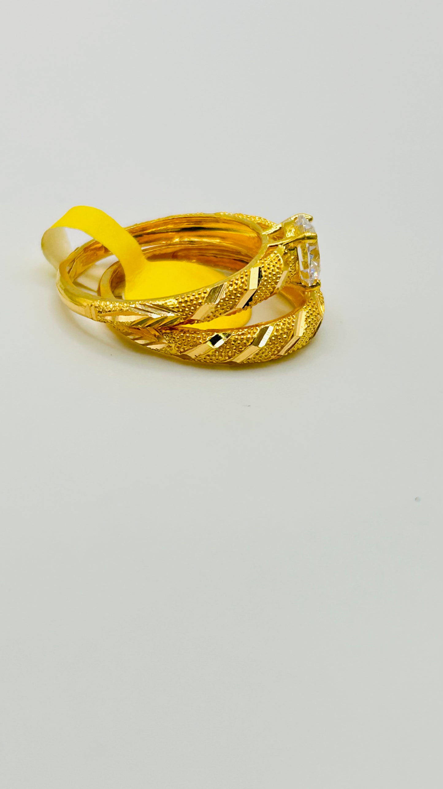 22ct Gold Ladies Double Set Ring – Size Q (6.6g, Hallmarked)