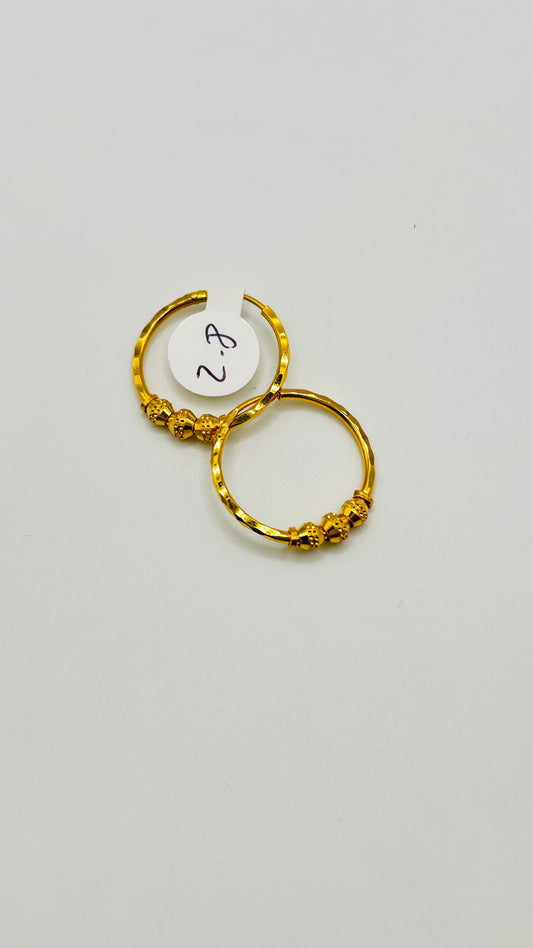 22ct Gold Earrings – 2.8g (Hallmarked)