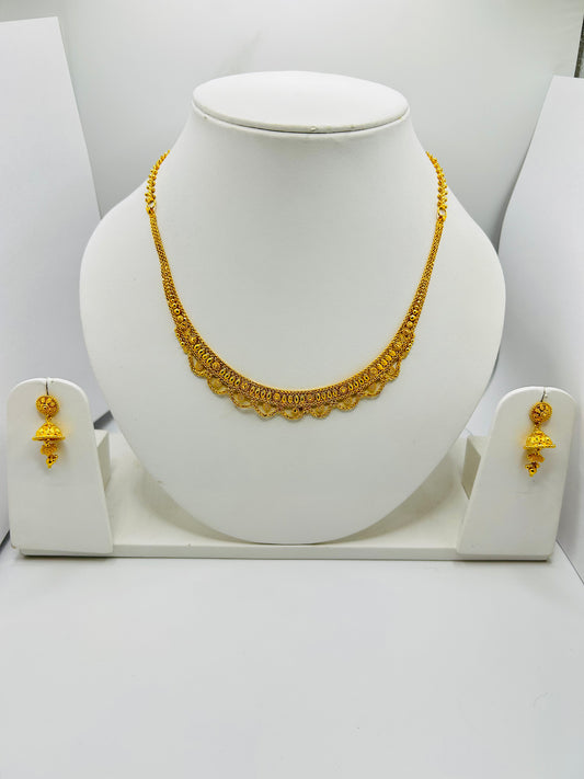 22ct Gold Bridal Set – Necklace and Matching Earrings – 27.0g (Hallmarked)