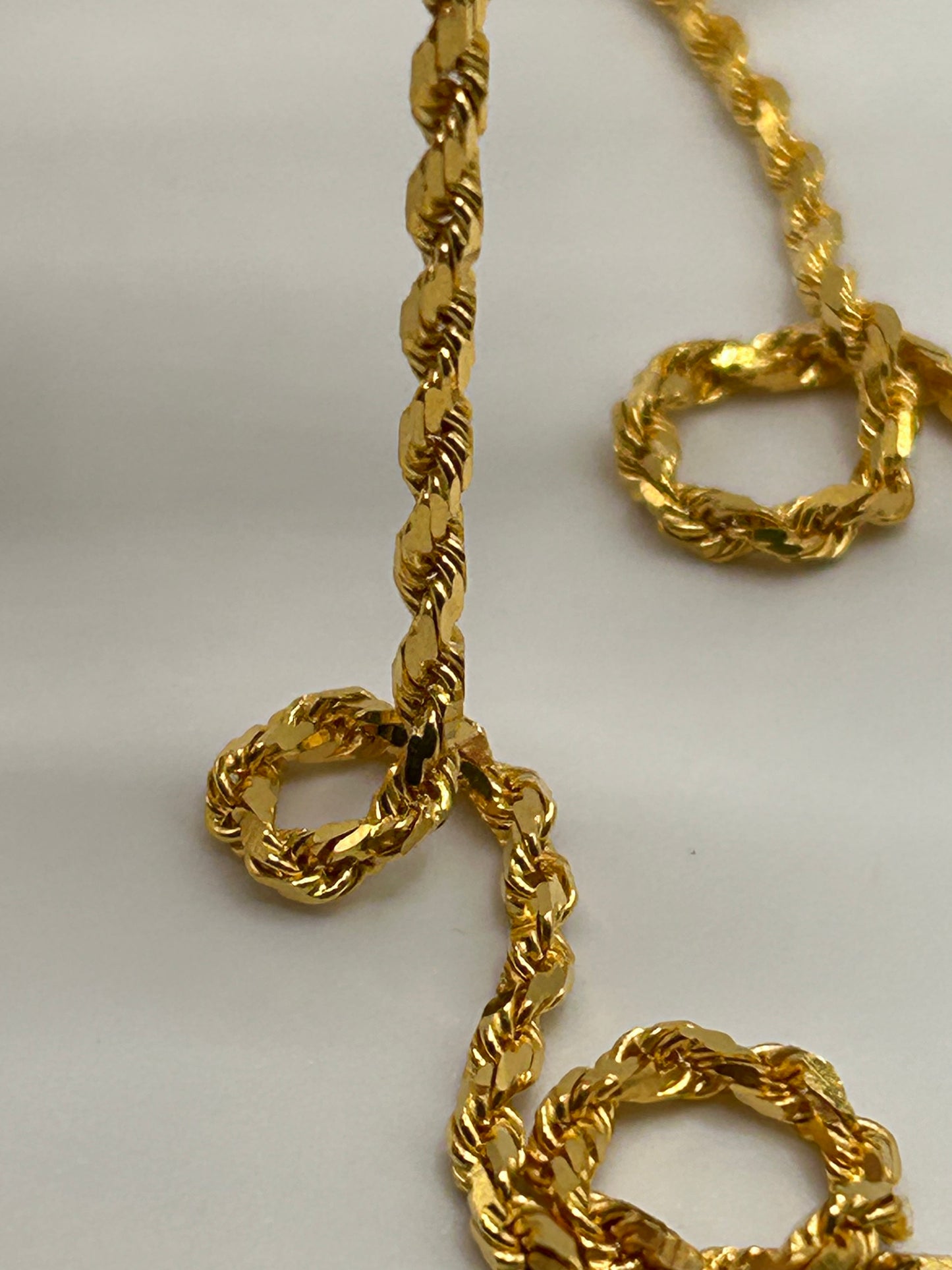 Luxurious 22ct Solid Gold Rope Chain - 27.9 grams, 23 Inches (Hallmarked)