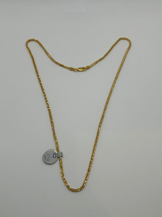 Classic 22ct Gold Chain - 12.0 grams, 20 Inches (Hallmarked)