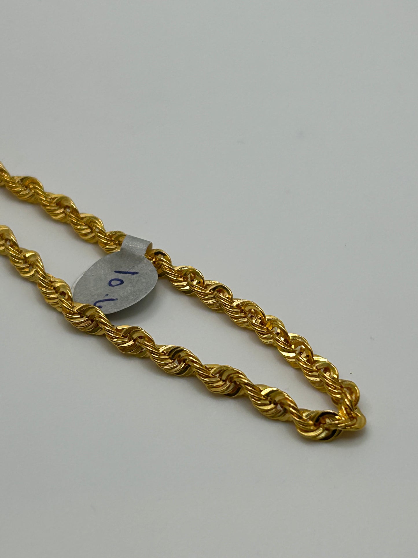 22ct Gold Rope Chain 10.4 grams Hallmarked Hollow