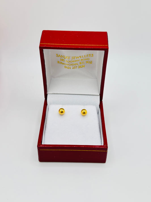 22ct Gold Stud Earrings – 1.5g (Hallmarked)