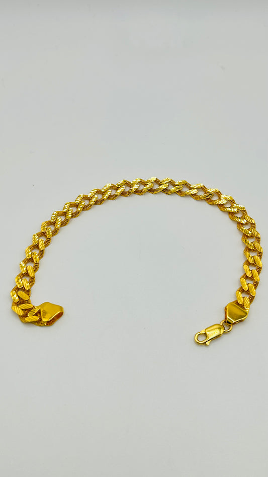 22ct Gold Men’s Bracelet – 10.4g – 8 Inches (Hallmarked)