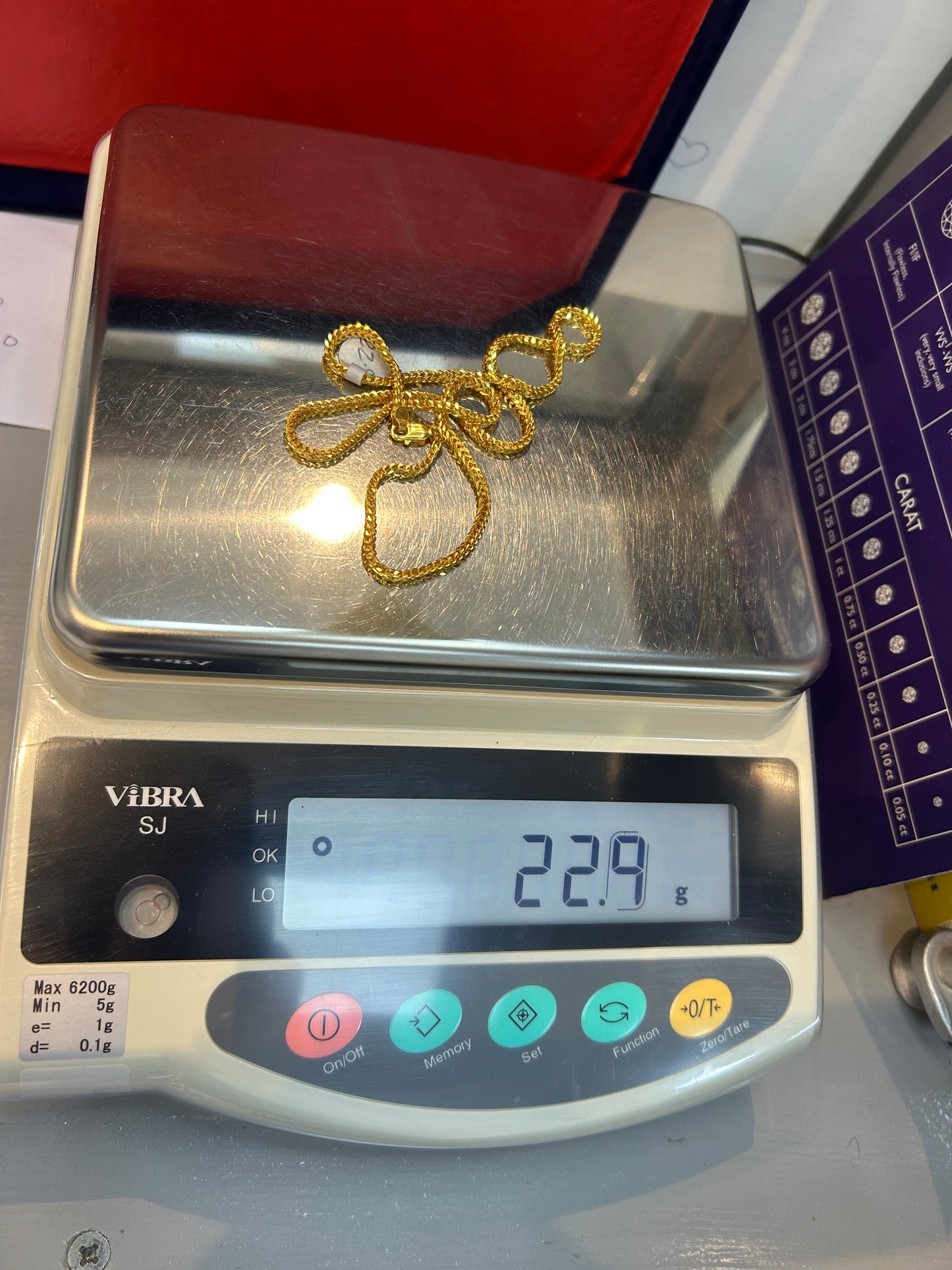 22ct Gold Chain 22.9 grams Hallmarked 20 inch