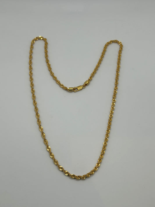 22ct Gold Rope Hollow Chain 7.5 grams Hallmarked