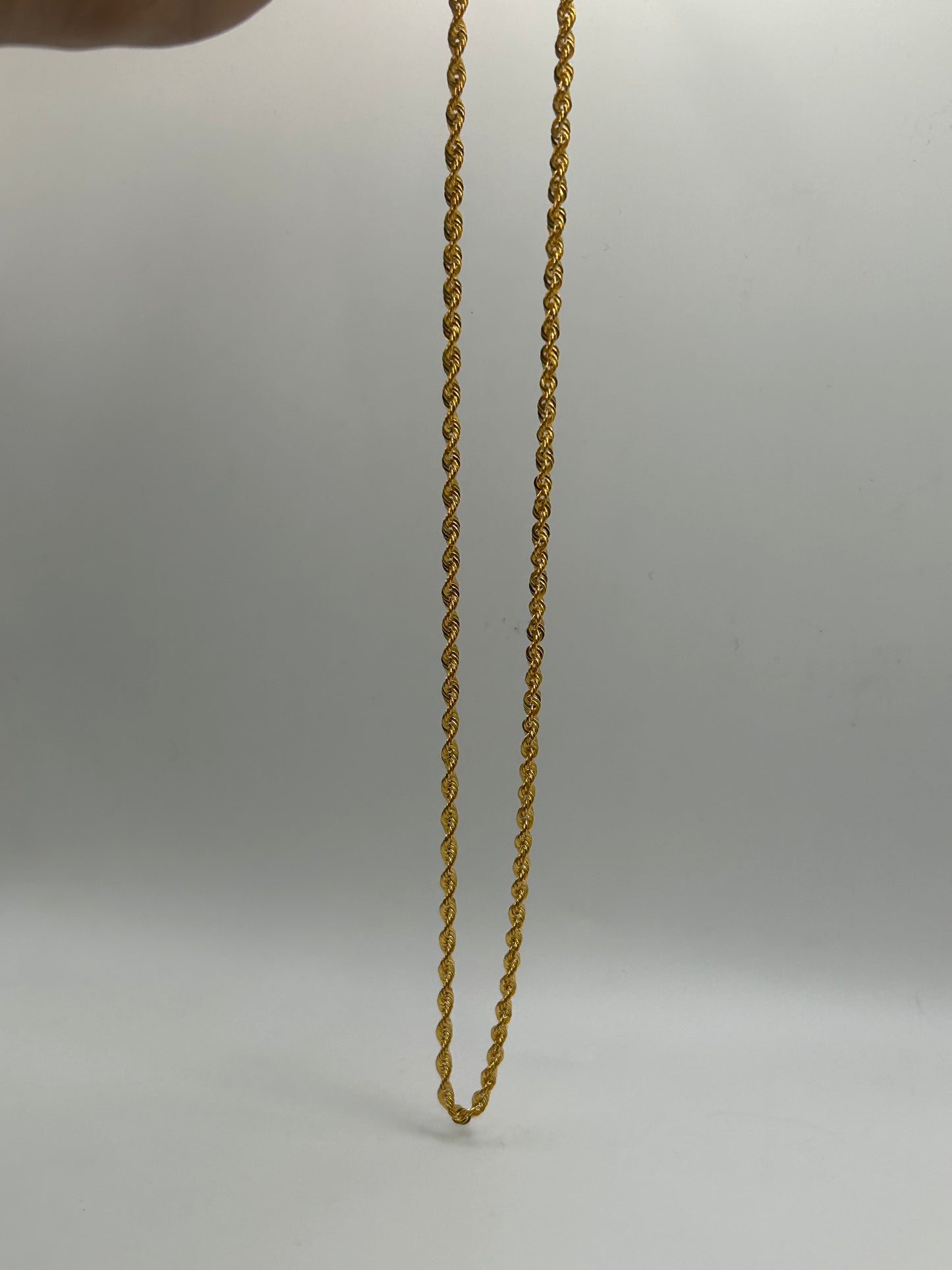 22ct Gold Rope Hollow Chain 7.5 grams Hallmarked