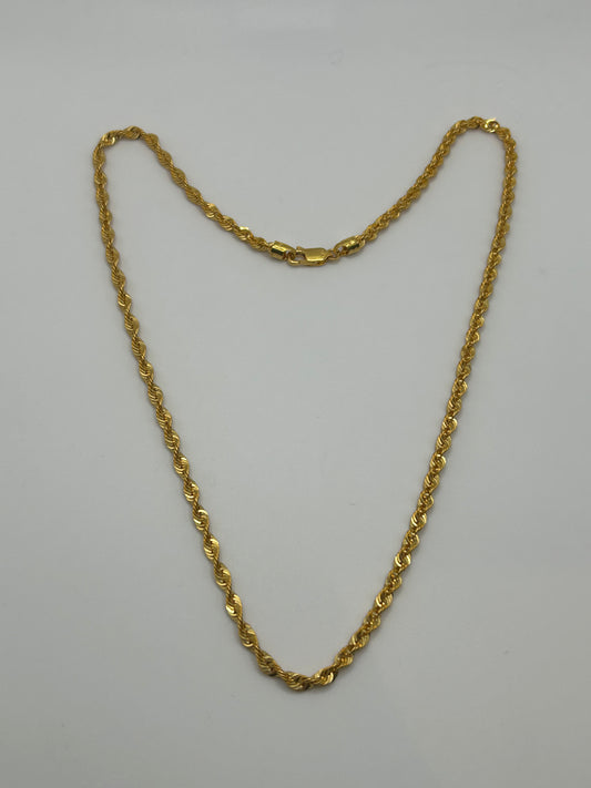 22ct Gold Rope Hollow Chain 6.9 grams Hallmarked