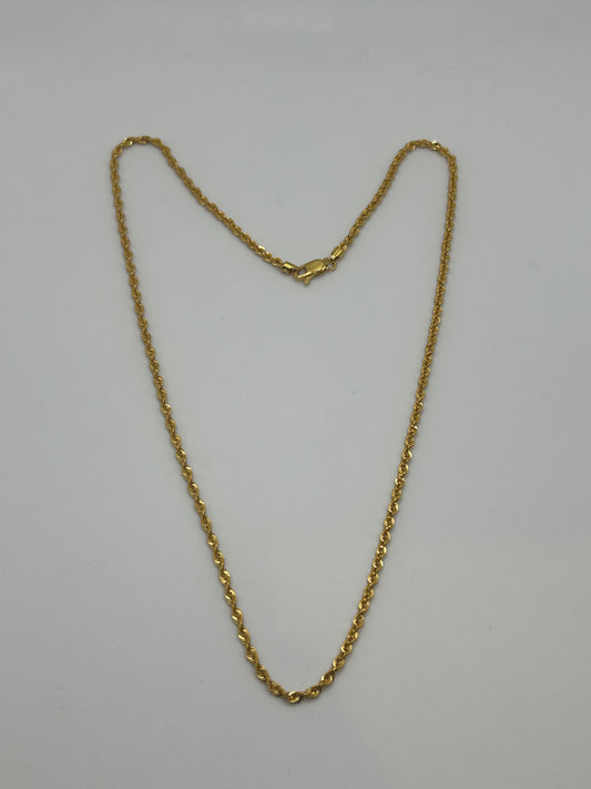 22ct Gold Rope Hollow Chain 3.5 grams Hallmarked