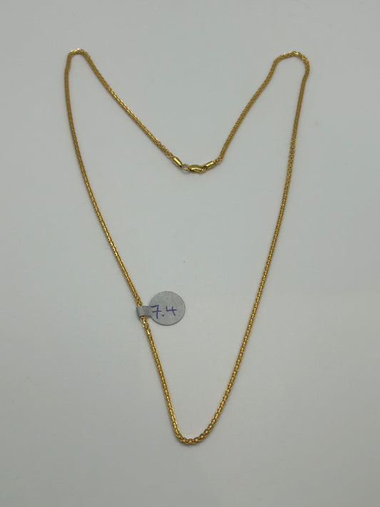 22ct Gold Chain - 7.4 grams, Hallmarked 20 inch