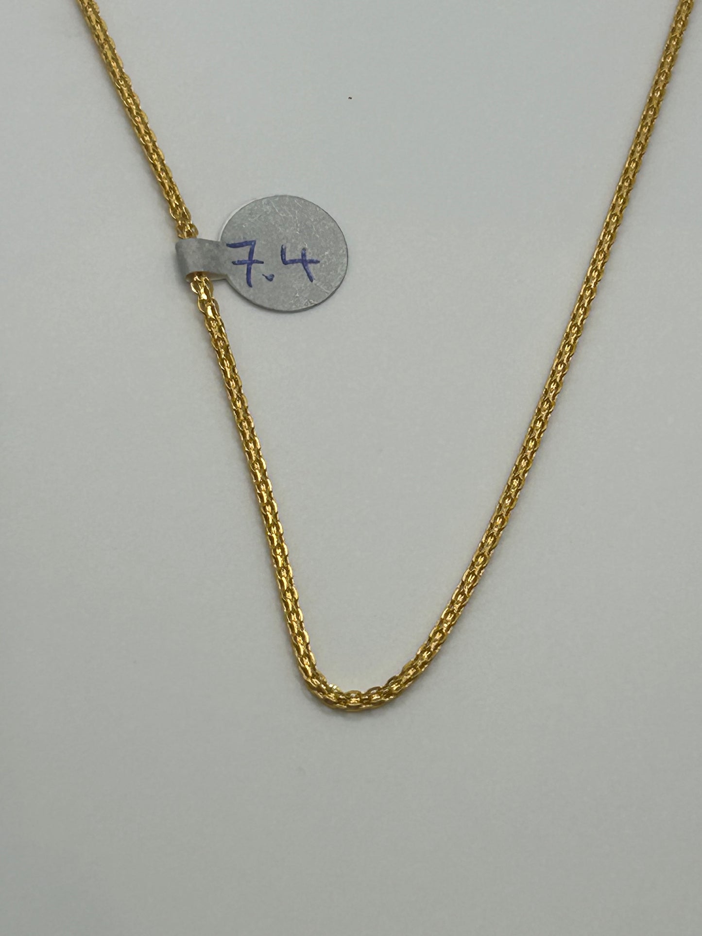 22ct Gold Chain - 7.4 grams, Hallmarked 20 inch