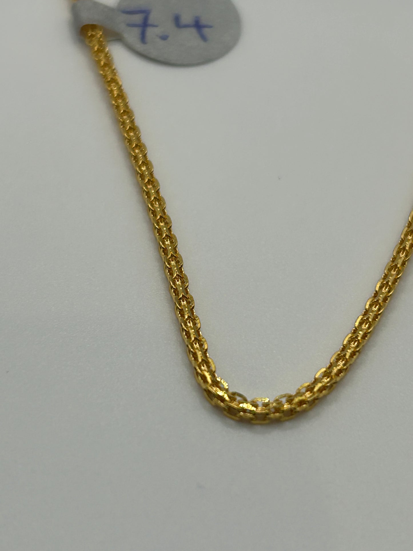 22ct Gold Chain - 7.4 grams, Hallmarked 20 inch