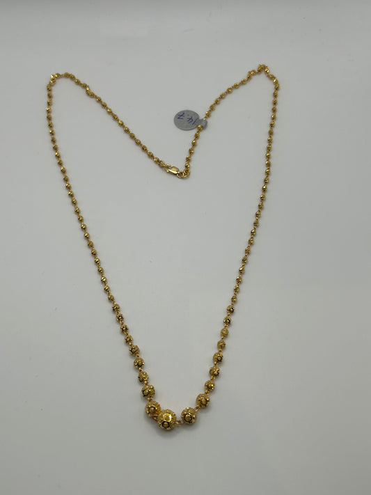 22ct Gold Mala Chain - 14.6 Grams, 22 Inches Hallmarked