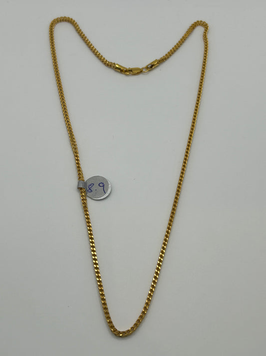 22ct Gold Franco Chain - 8.9 Grams, 20 Inches, Hallmarked