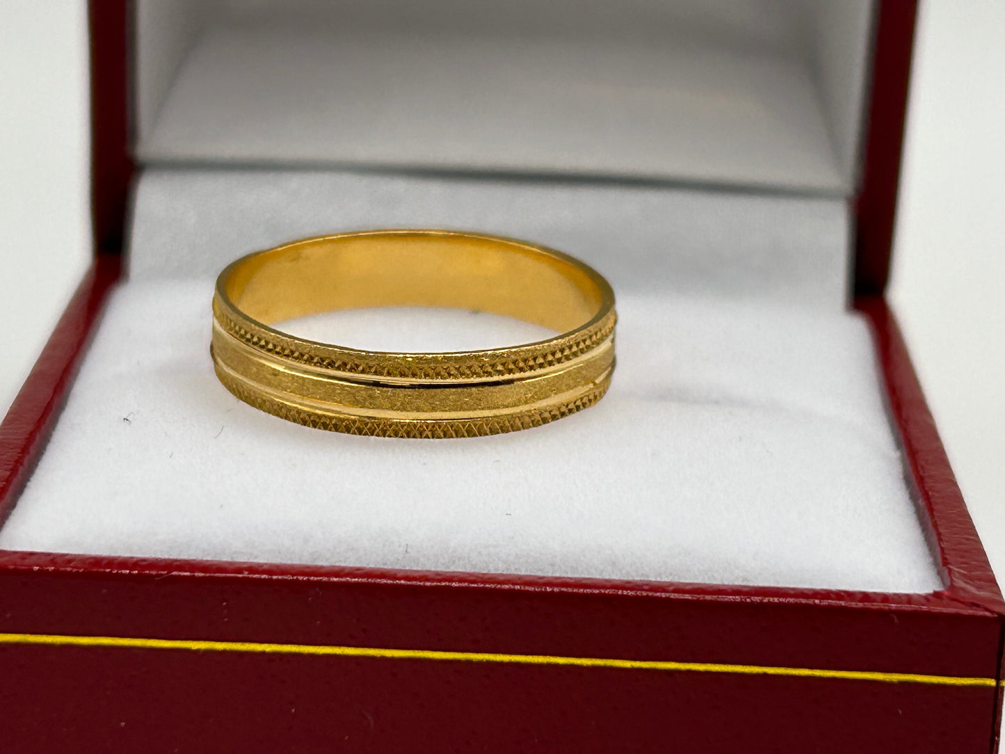 22ct Gold Men’s Band - 3 grams, Size O ½ (Hallmarked):