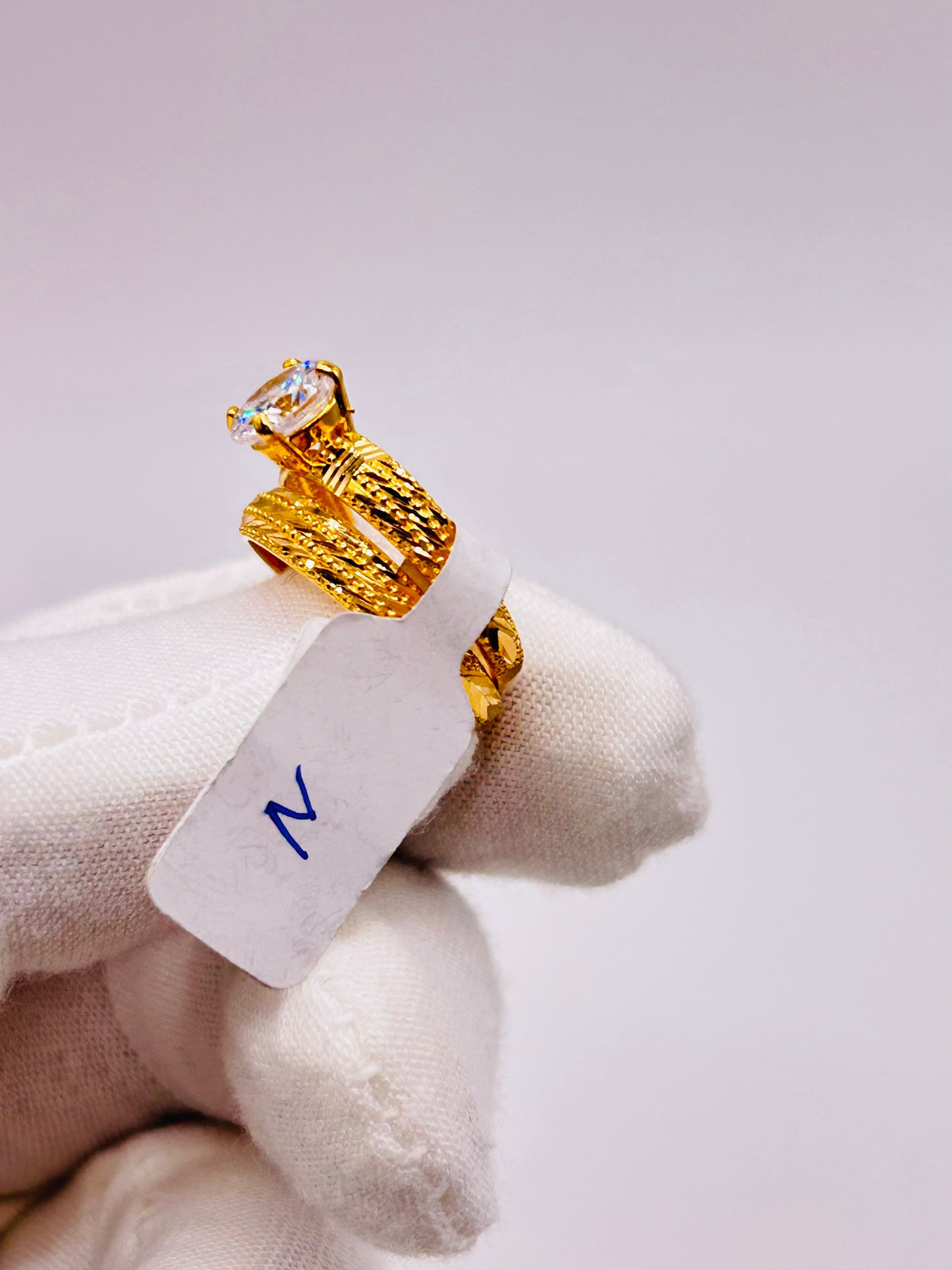 22ct Gold Ladies' Double Set Ring – 4.4g – Size N (Hallmarked)