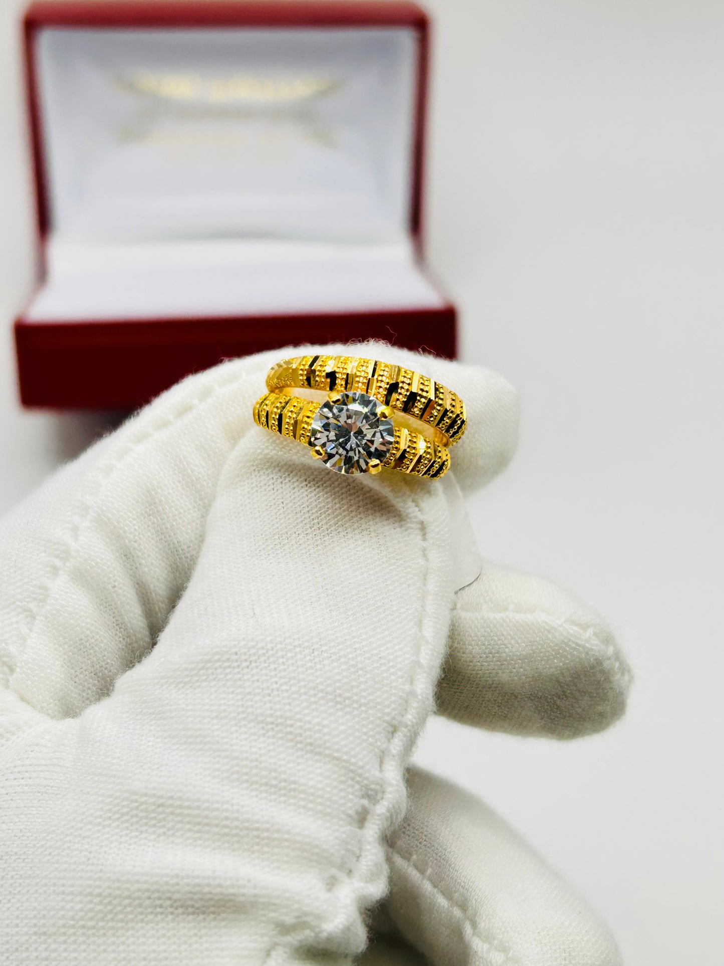 22ct Gold Ladies' Double Set Ring – 4.4g – Size N (Hallmarked)