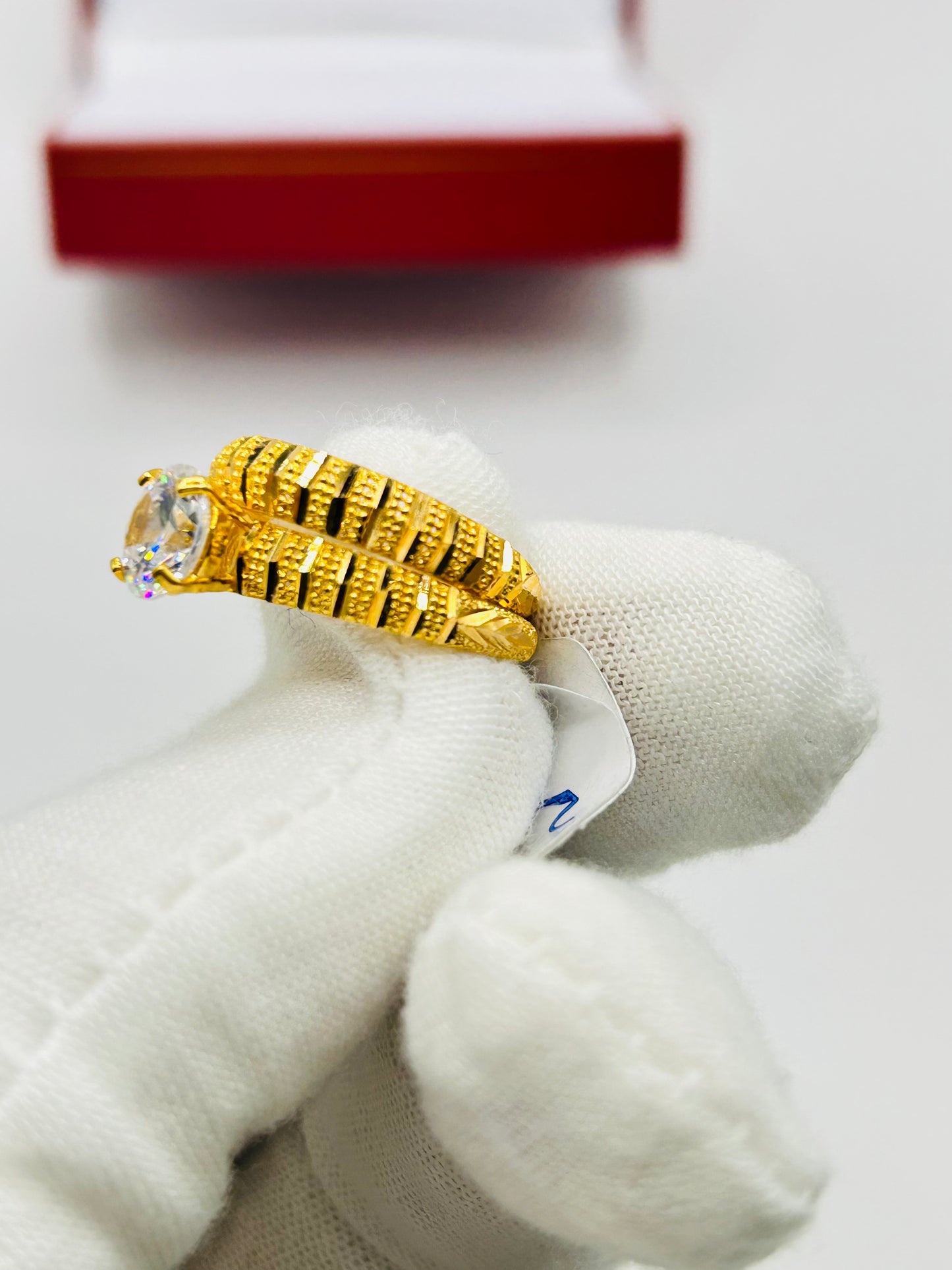 22ct Gold Ladies' Double Set Ring – 4.4g – Size N (Hallmarked)