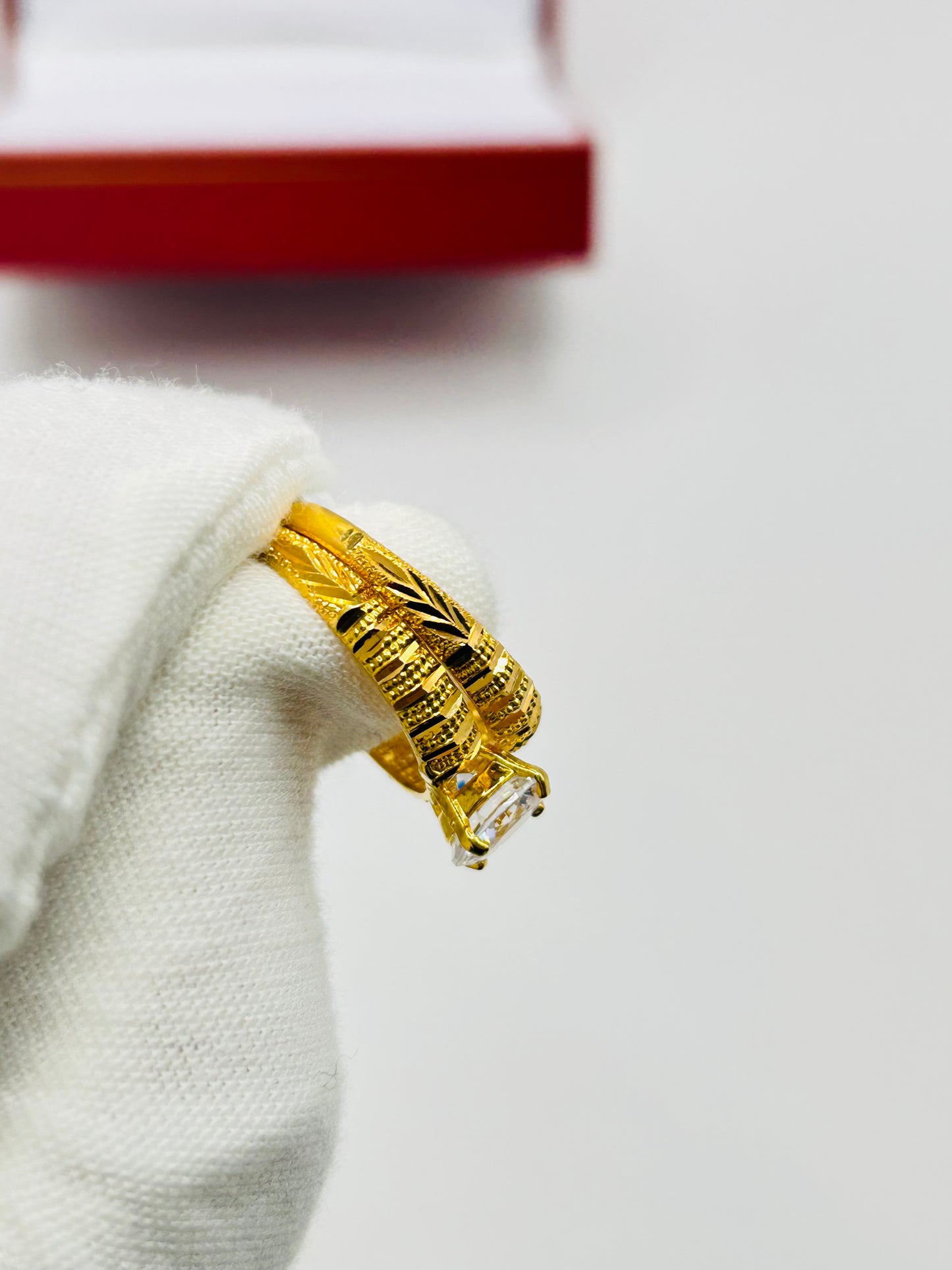 22ct Gold Ladies' Double Set Ring – 4.4g – Size N (Hallmarked)