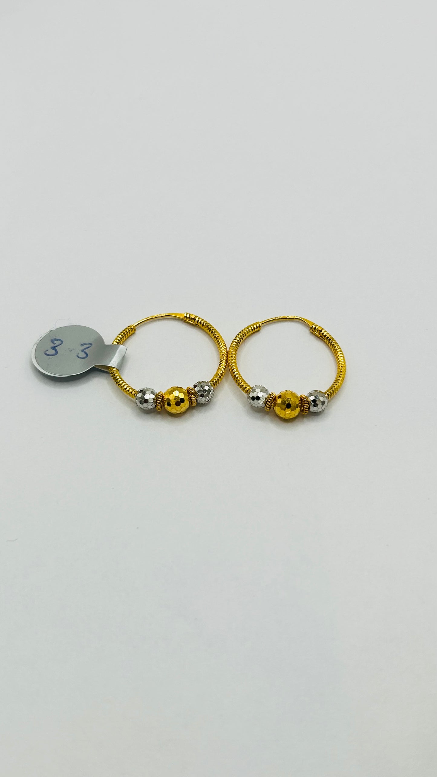 22ct Gold Ladies' Earrings, 3.3 g, Hallmarked