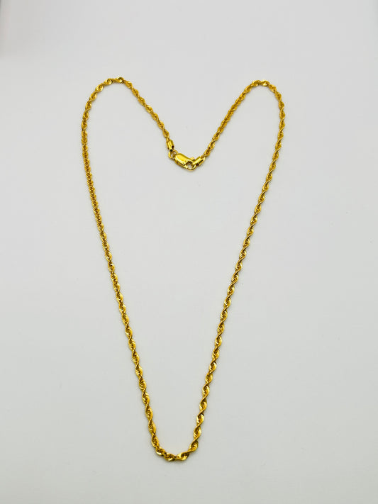 22ct Gold Hollow Rope Chain – 3.1g (Hallmarked)