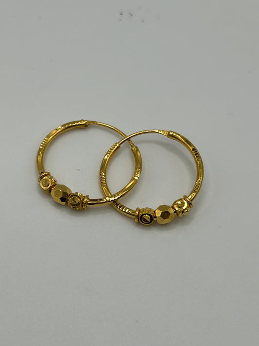 22ct Gold Hallmarked Earrings - 3.4g