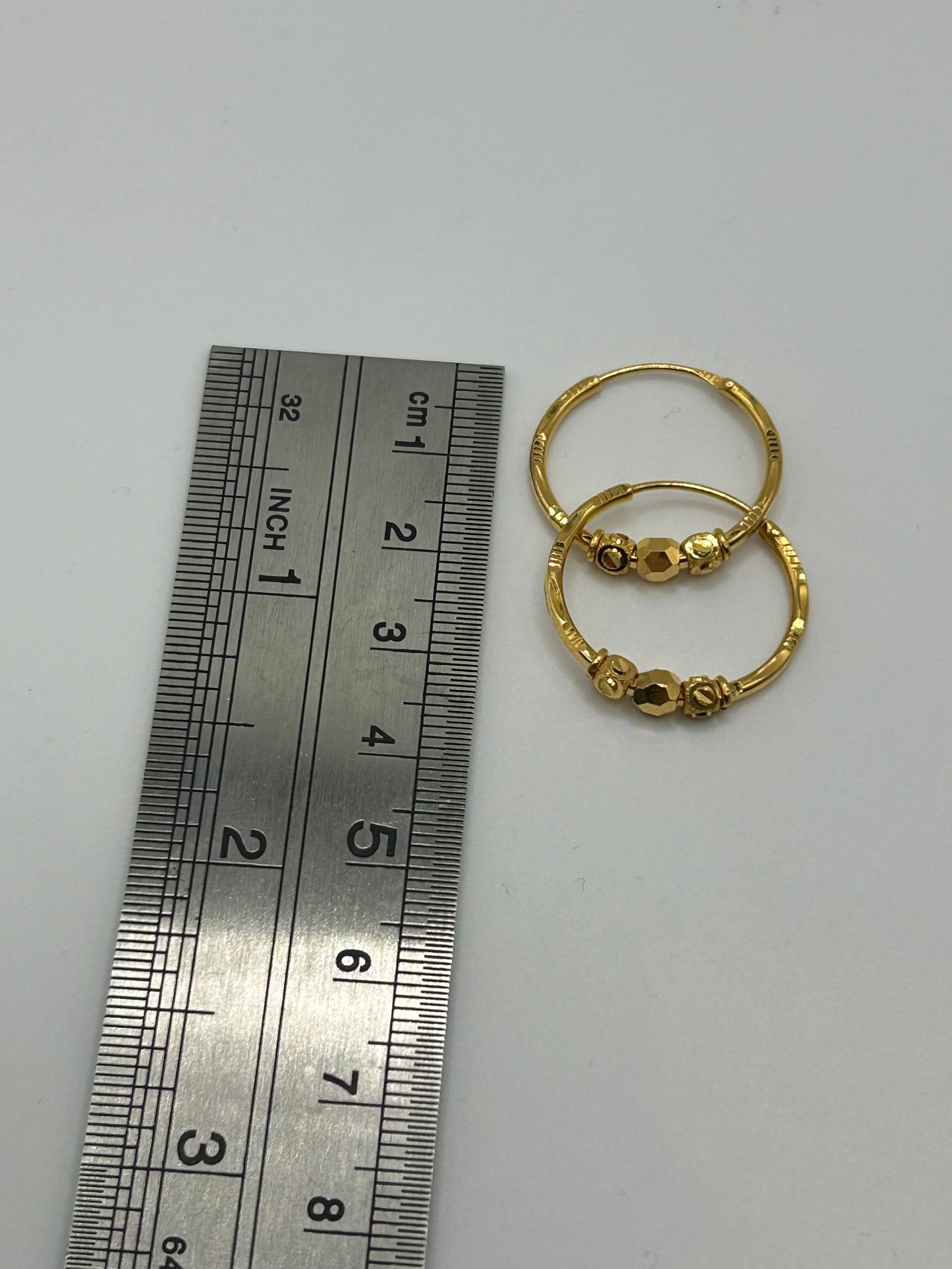 22ct Gold Hallmarked Earrings - 3.4g