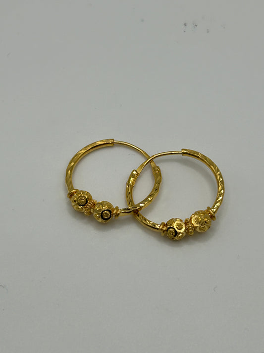 22ct Gold Hallmarked Earrings - 2.6g