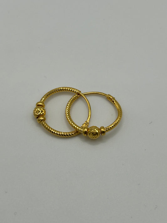 22ct Gold Hallmarked Earrings - 1.9g