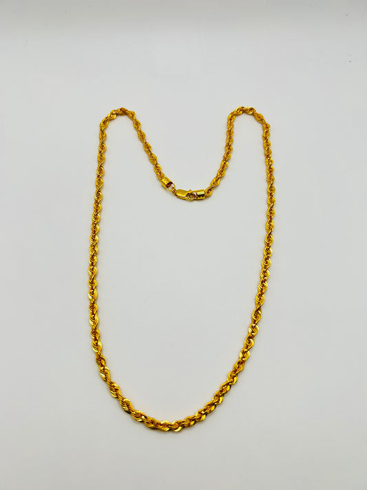 22ct Gold Rope Chain – 10.6g – 20" (Hallmarked)