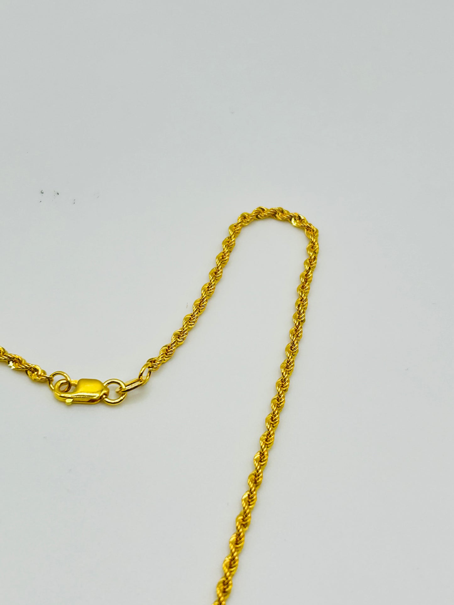 22ct Gold Rope Chain (Hollow) – 3.2g, 16 Inches, Hallmarked