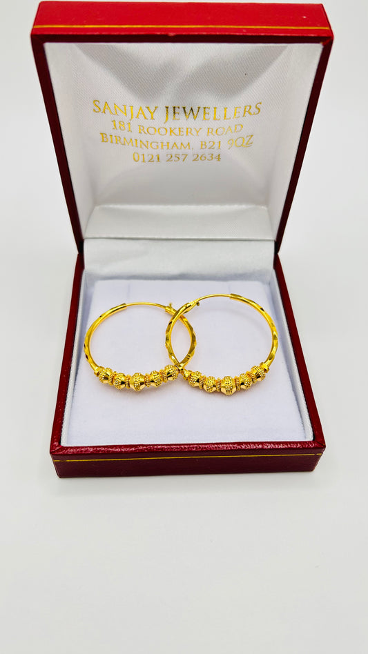 22ct Gold Earrings – 6.0g, Hallmarked