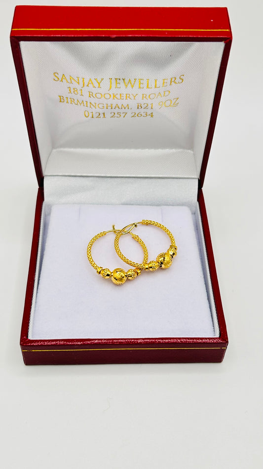 22ct Gold Earrings – 3.4g, Hallmarked