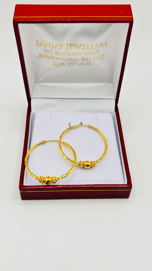 22ct Gold Earrings – 4.3g, Hallmarked