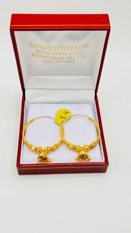 22ct Gold Earrings – 8.4g, Hallmarked