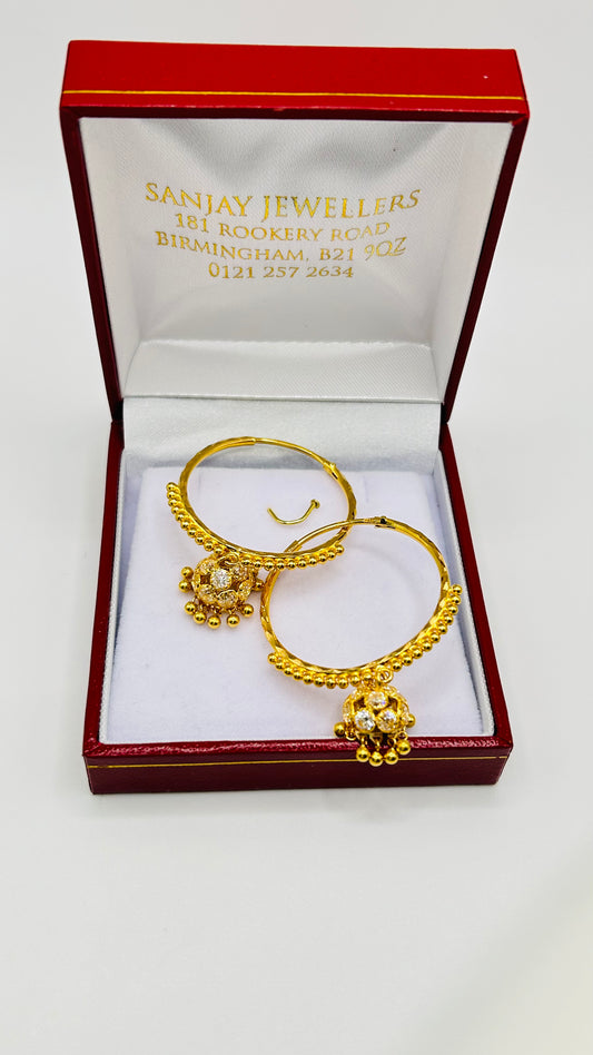 22ct Gold Earrings – 6.6g, Hallmarked